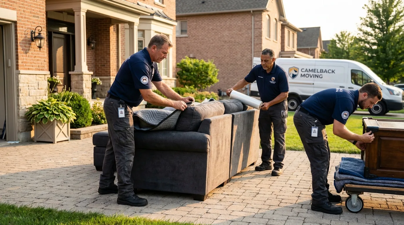 Large estate moving crew wrapping furniture in Camilla, GA